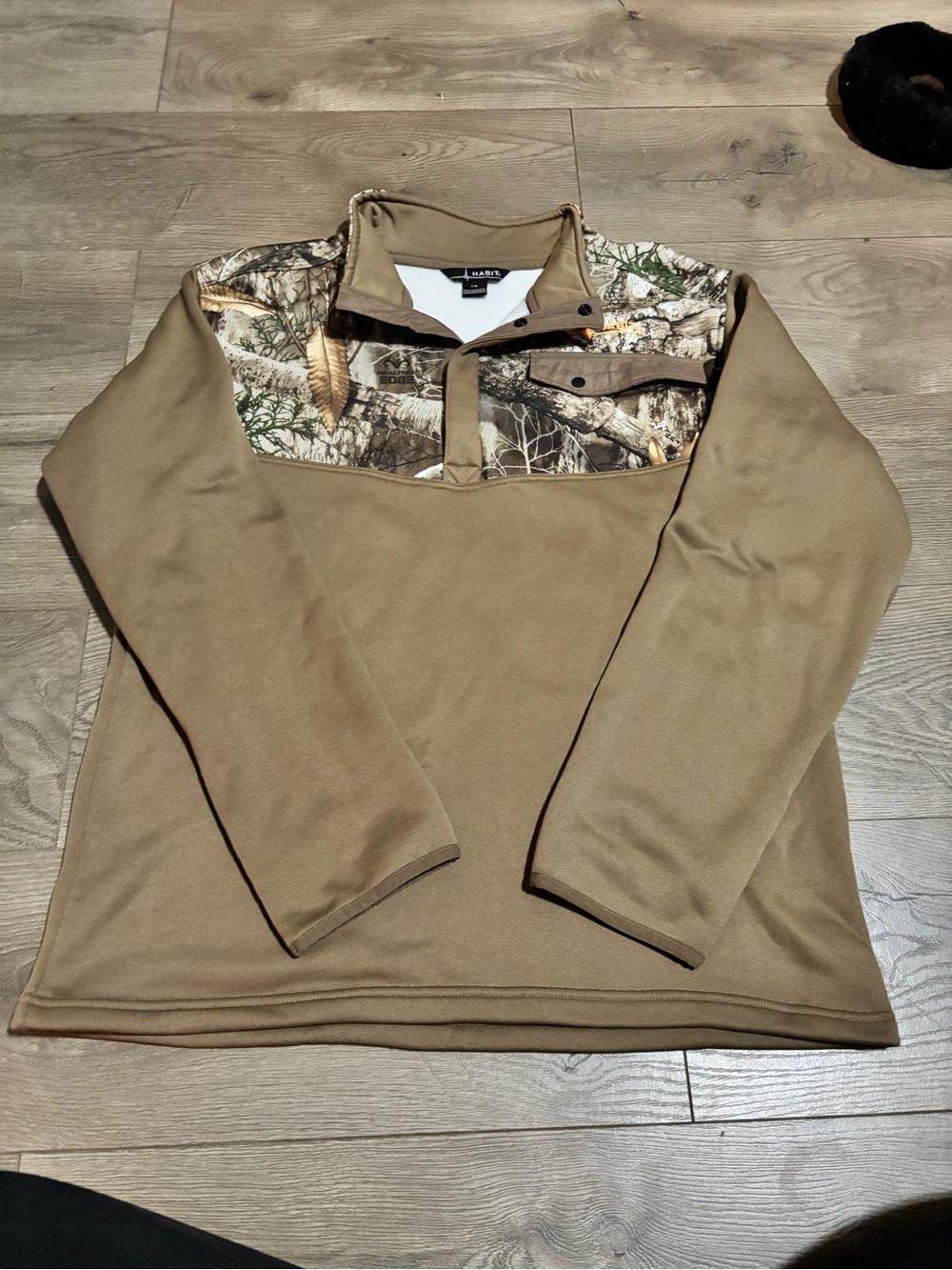 Habitat Tan Pullover with Camo Yoke